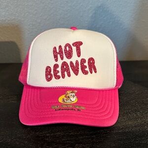 Pink and White Hot Beaver Trucker Hat